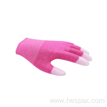 Hespax Customized Anti Dust Safety Gloves PU Fingertips